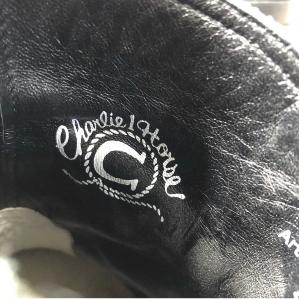 Charlie 1 Horse Handcrafted Leather Cowgirl Black Boots. Size 8. - Picture 7 of 9